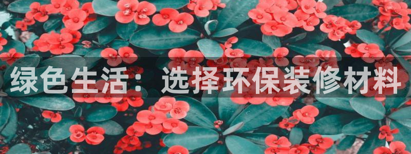 沐鸣平台代理注册多少钱：绿色生活：选择环保装修材料