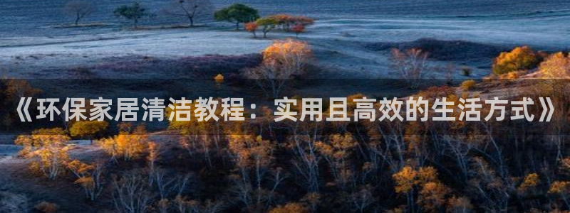 沐鸣平台注册地址：《环保家居清洁教程：实用且高效的生活方式》